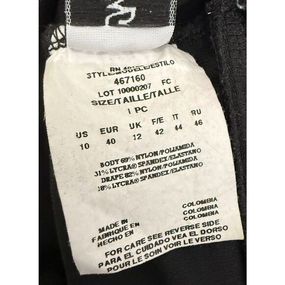 Miraclesuit Size 10 One Piece Swimsuit Solid Black Ruched Gathered Front Womens - Picture 9 of 10